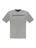 Cumpara ieftin Tricou barbati, cu imprimeu cu logo, Regular fit, Gri deschis, S