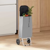 Cărucior de cumpărături cu roți, gri, 35 L