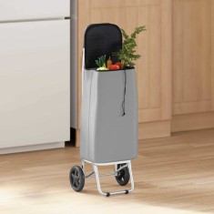Cărucior de cumpărături cu roți, gri, 35 L
