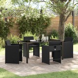 vidaXL Set de masă pentru grădină cu pernă 5 pcs Negru Rattan poli 3379978