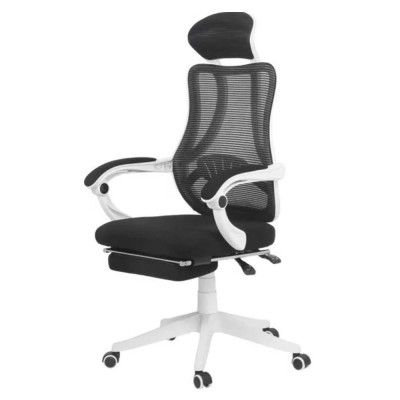 Scaun birou ergonomic OFF 927, mesh, suport picioare ajustabil, functie recliner, suport lombar, tetiera detasabila, 100 kg, alb foto