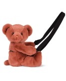 Jucarie de plus, Doudou, Ursulet, geanta crossbody, Teracota, 30 cm