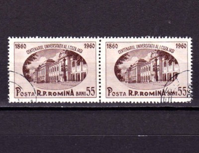 RO 1959 , LP 486 ,&amp;quot;Centenarul Univ. A.I. Cuza -Iasi&amp;quot; -serie pereche ( V sau H !) foto