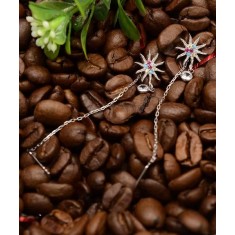 Cercei Din Argint lungi cu pietre multicolore ARG366A