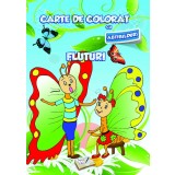Carte de colorat cu abtibilduri - Fluturi |