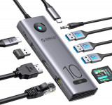 Hub USB C 10Gbps, stație de andocare USB-C 6-&icirc;n-1 pentru laptop ORICO 4K@60Hz HD, Oem