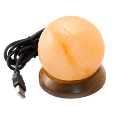 Veioza lampa din sare de himalaya cu usb - glob feng shui 05 kg