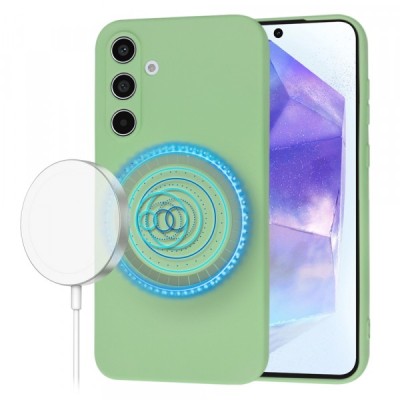 Husa MagSafe pentru Samsung Galaxy A55 5G A556, Techsuit, SoftFlex, Verde foto