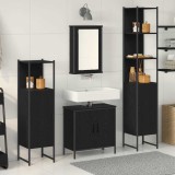 Set Mobilier Baie 4 Piese Stejar Negru Lemn Prelucrat
