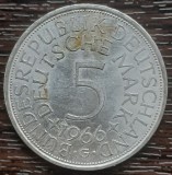 (A861) MONEDA DIN ARGINT GERMANIA - 5 MARK 1966, LIT G, 11,2 GRAME. PURITATE 625, Europa