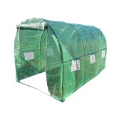 Solar de gradina 300x200x200cm cu sistem irigare, folie verde PE cu plasa 140g/mp UV, 6 ferestre, 2 usi, teava otel galvanizat 25mm