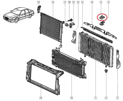 Tampon radiator apa Renault R21, Original Renault 7700770982 Kft Auto foto