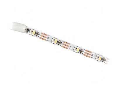 Bandă LED RGBW Programabilă 5V 60 LED/m PCB Alb 5mm foto