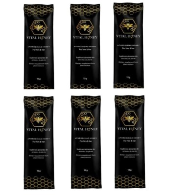 Set 6 buc Plic Miere Afrodisiaca Unisex VITAL HONEY, Erectii Puternice, Libido Crescut, Performanta Sexuala Sporita, 6x12 gr foto