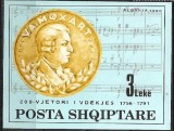 C3805 - Albania 1991 - Mozart bloc neuzat,perfecta stare, Nestampilat