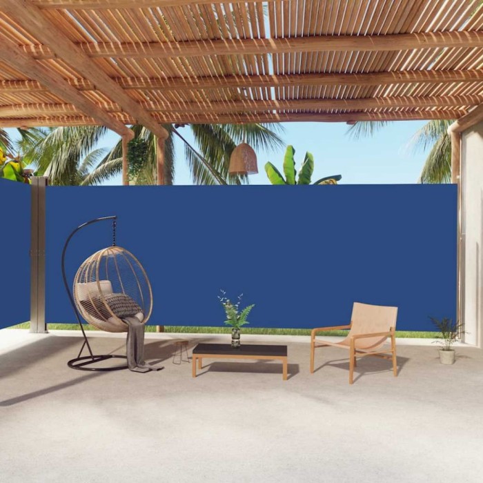 vidaXL Copertină laterală retractabilă, albastru, 220x1000 cm 318052