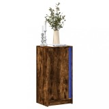 Dulap cu LED, stejar fumuriu, 42,5x34x85 cm, lemn prelucrat