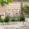 VidaXL Bancă de grădină Negru 104 x 54 x 93cm Oțel 42008113