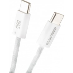 Cablu Date si Incarcare USB-C - USB-C Blue Power NB-Q273, 60W, 1m, Alb