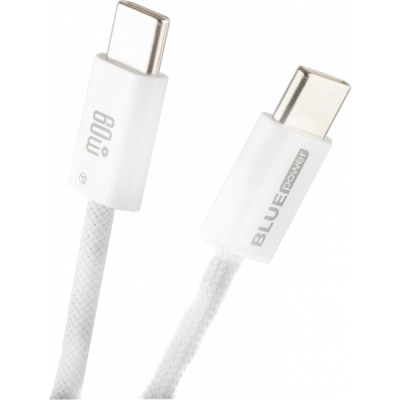 Cablu Date si Incarcare USB-C - USB-C Blue Power NB-Q273, 60W, 1m, Alb foto
