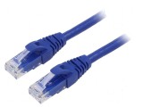 Patch cord U/UTP 6 litat Cu PVC albastru 3m 26AWG, QOLTEC