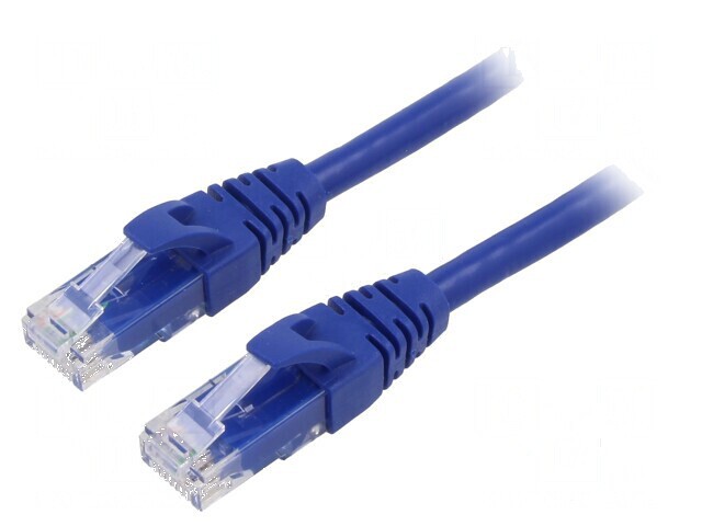 Patch cord U/UTP 6 litat Cu PVC albastru 3m 26AWG