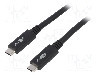 Cablu din ambele par&amp;#355;i, USB C mufa, USB 3.2, lungime 1m, negru, Goobay - 38873