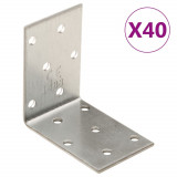 VidaXL Suporturi unghiulare 40 buc. 2 mm 60x40x60 mm oțel galvanizat