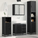 vidaXL Set de mobilier pentru baie 3 pcs Stejar negru 65 x 33 x 60 cm 3402535