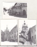 Bnk foto Sighisoara 1973 - lot 3 fotografii, Alb-Negru, Romania de la 1950, Cladiri