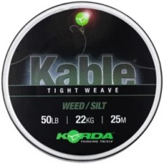 Fir Leadcore KORDA Kable Tight Weave, Weed Silt, 50lbs, 25m foto