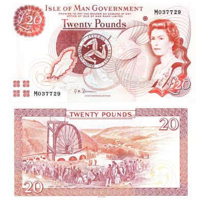 Insula Man Isle of Man 20 Pounds 2024 P-49b UNC foto