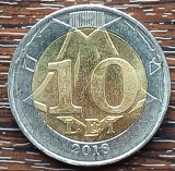 Moneda Moldova 10 Lei 2018, Bimetalica, Republica Moldova, Numismatica