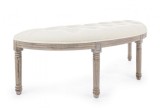 Cumpara ieftin Bancuta cu picioare lemn maro patinat si tapiterie catifea crem Tilde 125 cm x 42 cm x 48 h