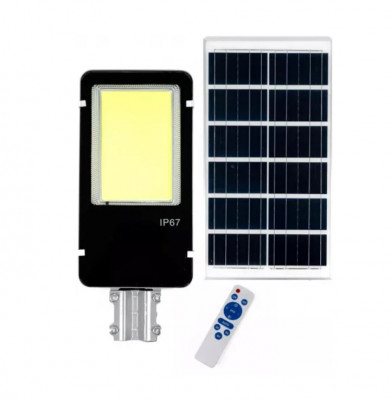 Lampa Solara 1200W IP 65 6500K cu suport si panou solar si telecomanda foto