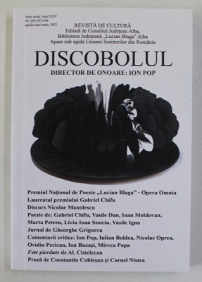 DISCOBOLUL , REVISTA DE CULTURA EDITATA DE CONSILIUL JUDETEAN ALBA , SERIE NOUA , ANUL XXV , NR. 292 -293 -294 , APRILIE - IUNIE , 2022 foto