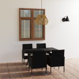 vidaXL Set mobilier de grădină, 5 piese, negru, poliratan 3059416