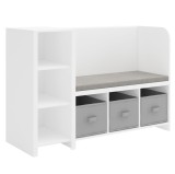 Cumpara ieftin Banca cu raft DTD alb textil gri Benko 112x40x76 cm