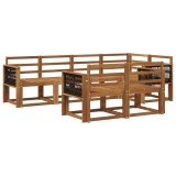 vidaXL Set de canapele de exterior 7 pcs natural Lemn Solid de Acacia 3385290