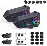 Cumpara ieftin Set Casca Bluetooth fara fir pentru casca de motocicleta, interfon bidirectional cu reducere inteligenta a zgomotului, multifunctionala, rezistenta la