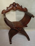 Cumpara ieftin Antic Scaun Curule Spaniol, in Stil Baroc, 90x70x57cm