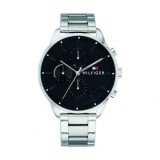 Tommy Hilfiger Chase 1791485 Ceas Bărbați Multifuncțional Quartz Negru Argintiu 44mm