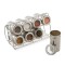 Suport organizator pentru condimente, 8 recipiente, dreptunghiular, 14 x 22 cm, Inox