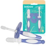 Baboo Toothbrush Set set pentru &icirc;ngrijirea dentară pentru bebeluși Blue Haze, 6m+ 3 buc