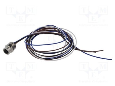 Conector M12 soclu mamă 4 pini 4A 250V IP67 drept cu cablu 1m LUTRONIC foto