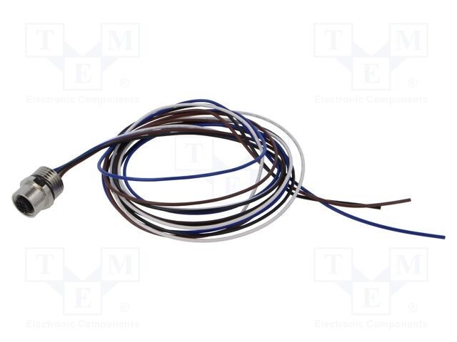 Conector M12 soclu mamă 4 pini 4A 250V IP67 drept cu cablu 1m LUTRONIC