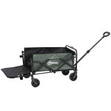 Outsunny Cărucior Pliabil de Grădină cu Deschidere Posterioară, Roți, Buzunare de Depozitare și M&acirc;ner, 125x48x78-102 cm, Verde | Aosom Romania