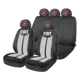 Set Huse Scaune Universale HLX7 Compatibile cu Fiat &ndash; Negru/Gri