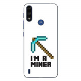 Husa compatibila cu Motorola Moto E7 Power Silicon Gel Tpu Model Minecraft Miner