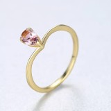 Inel Argint cu Zirconiu Lady Modern Pink/Roz placat cu aur - ARG397H, Argintboutique